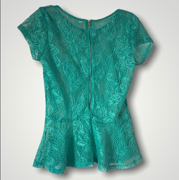 Green mesh top from C’EST TOI in a size medium. - Picture 2 of 3
